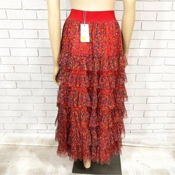 Boden Rocket Red Ruffle Tulle Midi Skirt – Size 14 – NWT - Picture 5 of 14